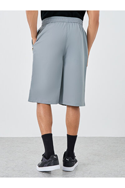 Styli Men Grey Oversized Shorts with Badge Detail