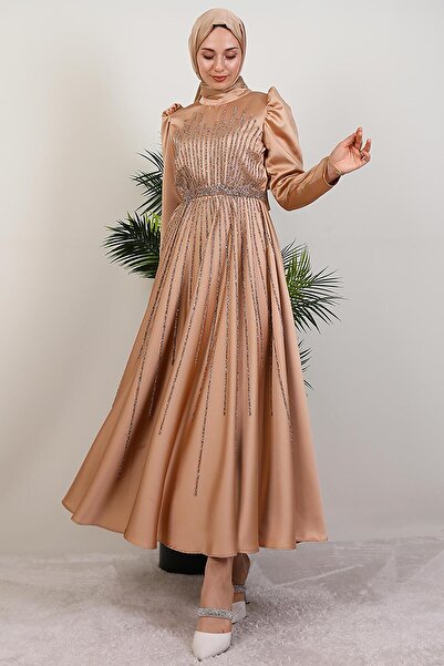 GİYZAMİLA Βραδινό φόρεμα Sun Hijab Sütlükkahve