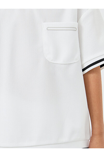 Styli Contrast Tipping Waffle Knit T-Shirt and Shorts Set