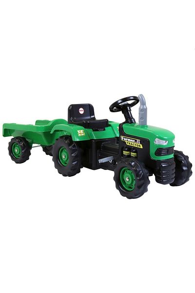Dolu Pedal tractor and trailer, green, 53x143x45 cm,
