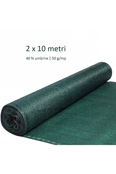 PROCART HDPE мрежа за сянка, 2x10 метра, степен на засенчване 40%, 50 г/кв.м,...