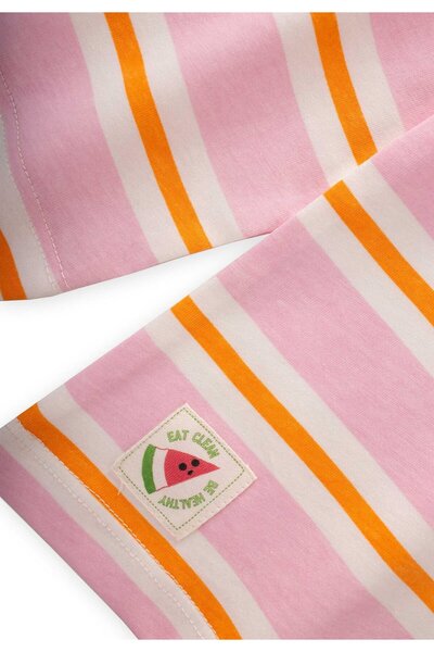 Cigit Ριγέ μακρυμάνικο μπλουζάκι 2-8 ετών σε πούδρα πορτοκαλί ρίγες