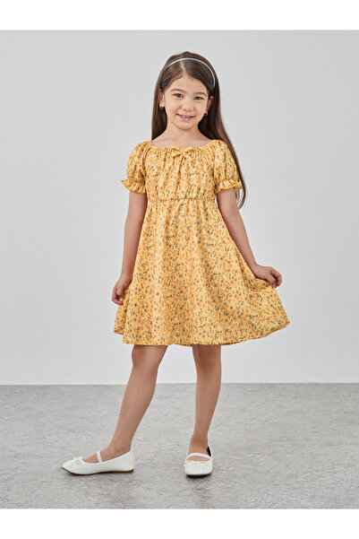 Styli Ditsy Print Round Neck Dress