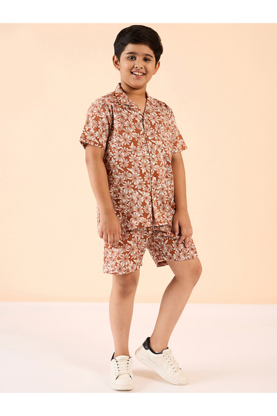Stylo Bug By Styli All Over Flower Print Shirt and Shorts Set