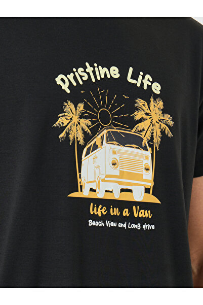 Styli Black Graphic Printed T-Shirt and Shorts Set