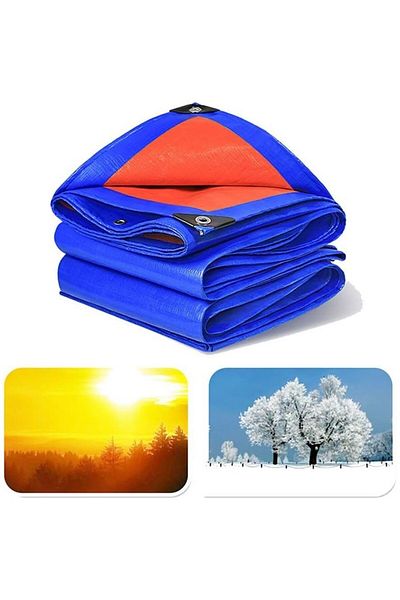 PROCART Waterproof tarpaulin, 160g/sqm, UV treated, 4x6m, polypropylene, orange, blue