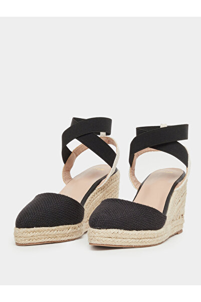 Styli Elasticated Strap Espadrille Wedge Sandals