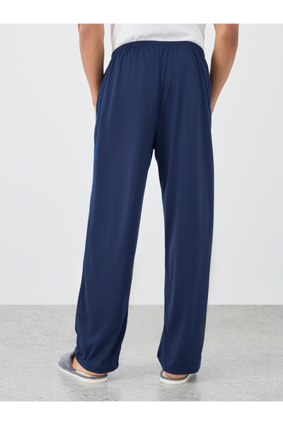Styli Navy Blue Solid Pyjama with Elastic Waist