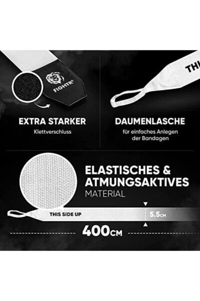 FIGHTR ® Premium Handwraps 160 inches Semi-Elastic Hand Wraps with Thumb Loop for Boxing, MMA, Muay