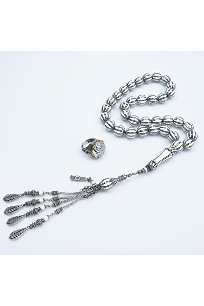 vovoyo Fildişi Gümüş Çakımlı Özel Premium Tasarım Tesbih