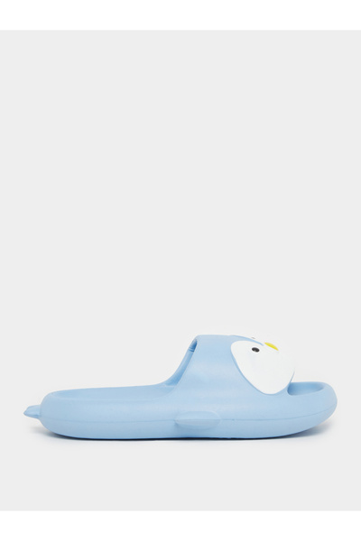 Styli Blue Penguin Print Slip-On Slides