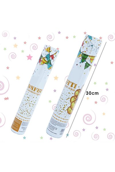 idei Confeti de petrecere, tun 30 cm, folie aurie