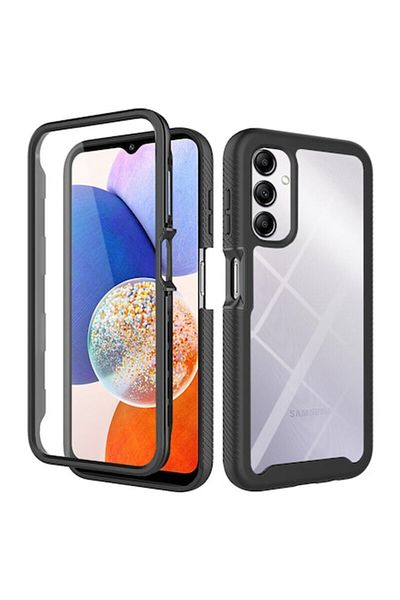 Dali Husă de protecție Defense360 compatibilă cu Samsung Galaxy A14 4G/5G, folie de plastic inclusă, TPU, neagră