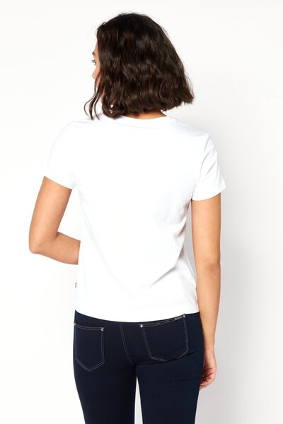 Levi's Women Crew Neck Short Sleeves Graphic Print Shirt, White