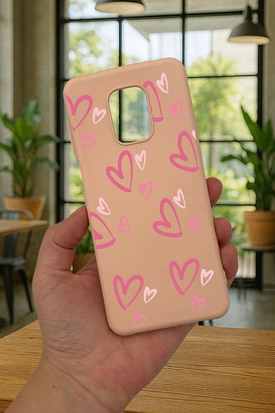 Vip Case حافظة Redmi Note 9 Pro/9S متوافقة مع نمط قلب وردي من السيليكون ممتصة للصدمات حافظة مطاطية كلاسيكية محمية 277