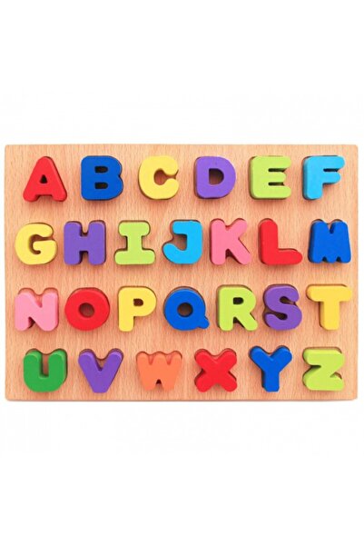 PROCART Puzzle educativ din lemn, literele alfabetului, 26 de piese multicolore, literă 3x3,5 cm