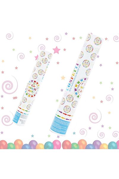 idei Tun de confetti La mulți ani, accesoriu de petrecere, lungime 30 cm, multicolor