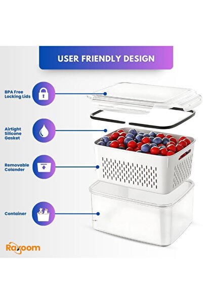 Generic 12 Piece Plastic Fridge Organizers and Storage Drain Food Container For Leak-proof Airtight