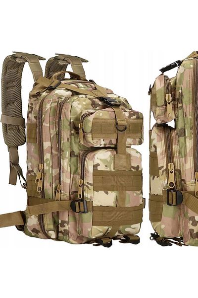 SERSIMO Rucsac Militar Pentru Drumetie, Impermeabil, Ultra Usor, 4 Compartimente, Culoare Camuflaj