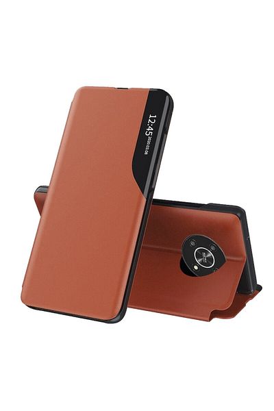 Dali Husa de protectie flip cover compatibila cu Honor Magic 4 Lite 5G, eFold, piele ecologica, Portocali