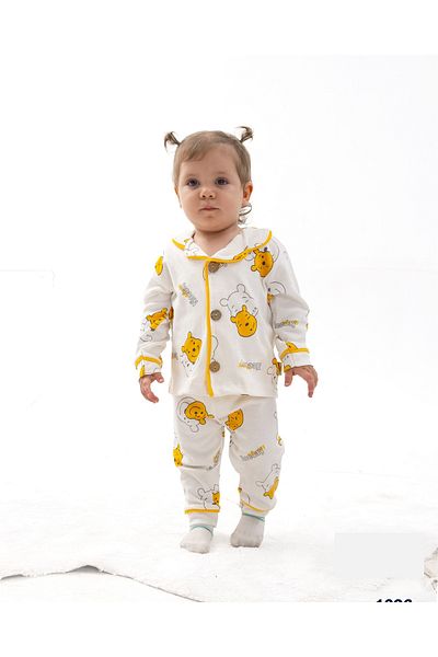 ENİA BABY 100% Cotton Double Breasted Collar Front Buttoned Seasonal Baby Pajama Set