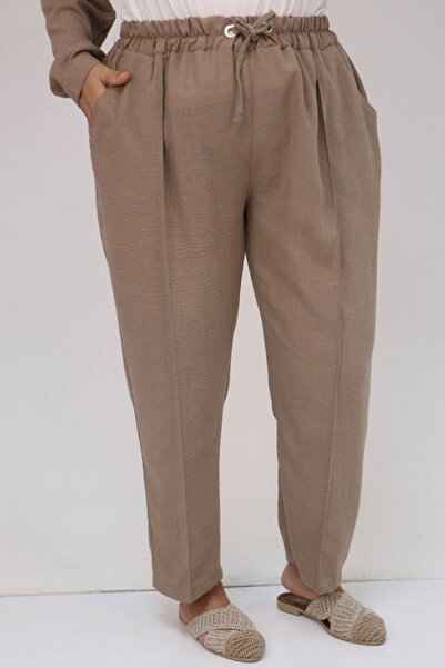 Eslina 57049 Plus Size Men's Collared Trousers Suit - Mink