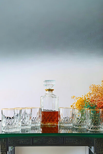 EVCO Luna Real Gilded 7 Piece Special Boxed Water Soft Drink Whiskey Set