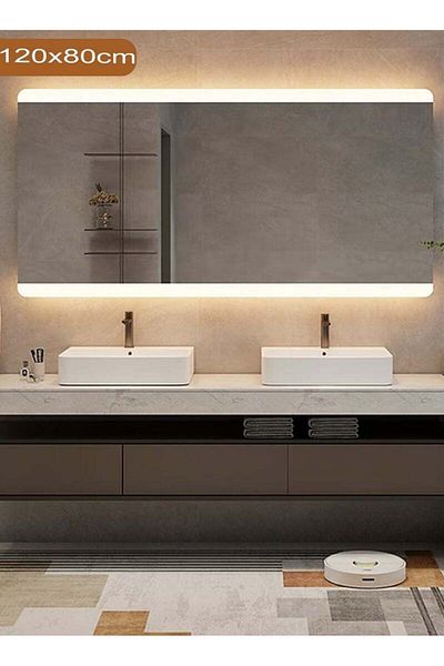 Taimi Extra large mirror with elegant design120x80cm-Mirror with side lighting with3- levels for decor