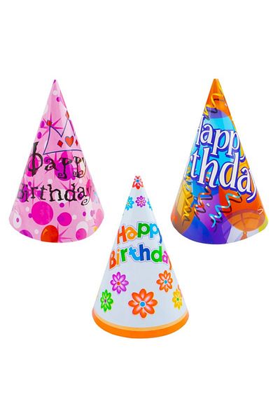 PRC Cască de petrecere La mulți ani, înălțimea căștii 16 cm, multicoloră