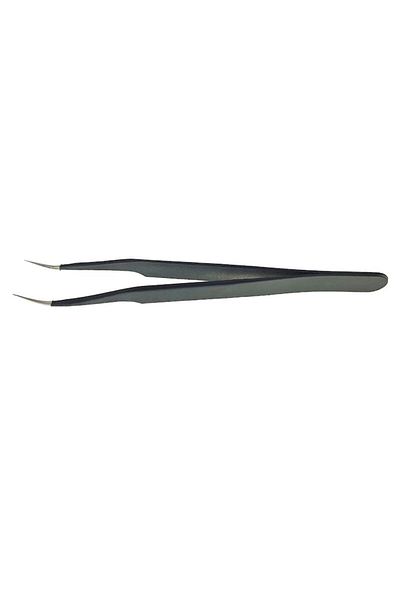 Dali Non-Magnetic Tweezers with Curved Tip, 127x6mm, Anti-Static, Stainless Steel, Black