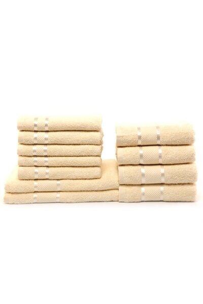 OEM Set 11 prosoape de baie, Bumbac, 400g/m², 30x50cm/50x90cm/70x135cm, Crem