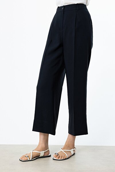 Ekol Kadın Tek Pile Bol Paça Pantolon 2106 Siyah