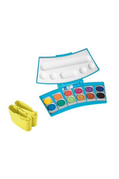 Pelikan Watercolor Set 735 Procolor, 12 Colors, Turquoise/Neon Yellow Box, Material Plastic