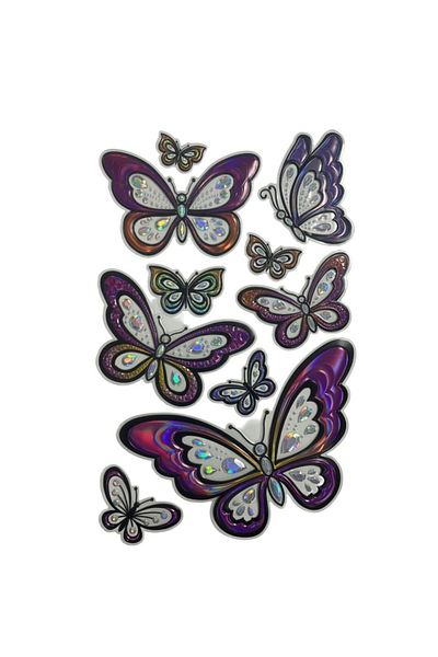 Dali Set de stickere de perete, model 10 Fluturi, holografice, 3D, 32x50cm, multicolore