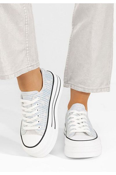 B T Shoes Shanice blue platform sneakers