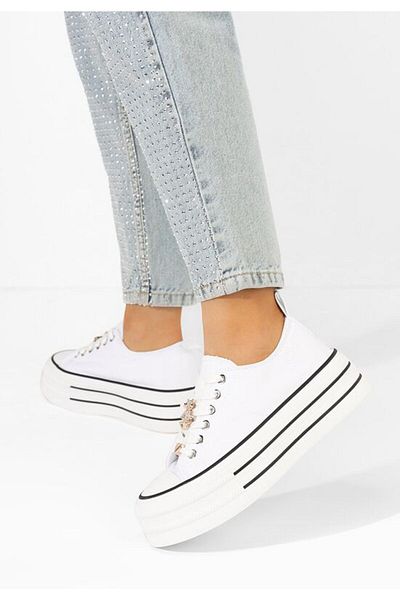 B T Shoes Serava white platform sneakers