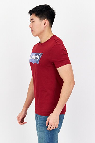 Levi's Men Crew Neck Short Sleeves Brand Logo T-Shirt, Red