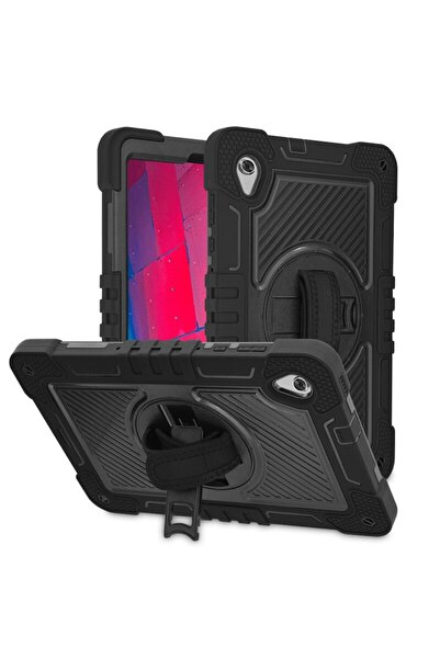 FILL Protective Case for Lenovo Tab M10 HD, StripeShell 360, Adjustable Strap, Black