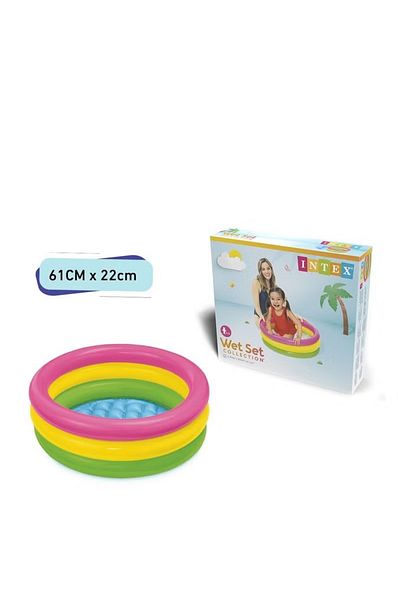 Intex مجموعة حمام سباحة عائلي قابل للنفخ - حمام سباحة خارجي كبير للاستمتاع بالصيف