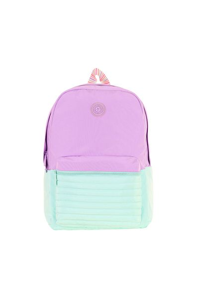 KAUKKO Quick Girl's Σχολικό Σακίδιο Τριών Διαμερισμάτων Μωβ Τυρκουάζ Καπιτονέ με λεπτομέρειες - K1791
