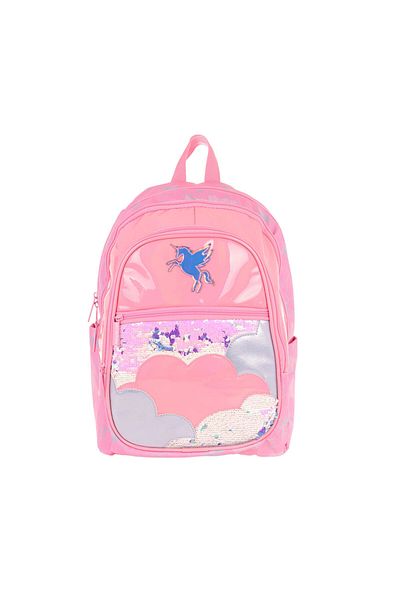 KAUKKO Copii Fete (roz - model nor cu paiete) Rucsac școlar cu patru ochi - L5218