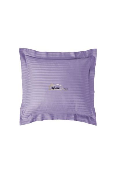 HomePuls Fată de pernă Damasc policoton dungă 1 cm, 40 x 40 cm și tiv cu bordură 3,5 cm, Lila Iris