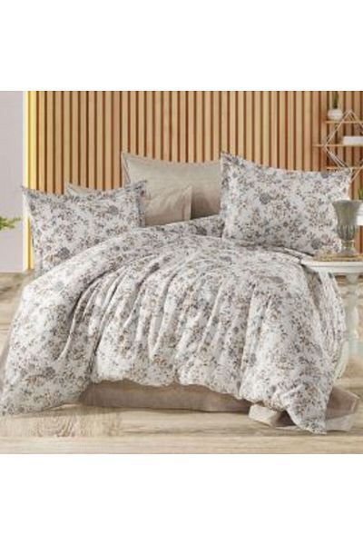 Ralex Double Bedding Set Cotton Ranforce 4 Pieces Sheet 240 x 260 cm, Duvet 200 x 230 cm, 2 Pillowcases 50