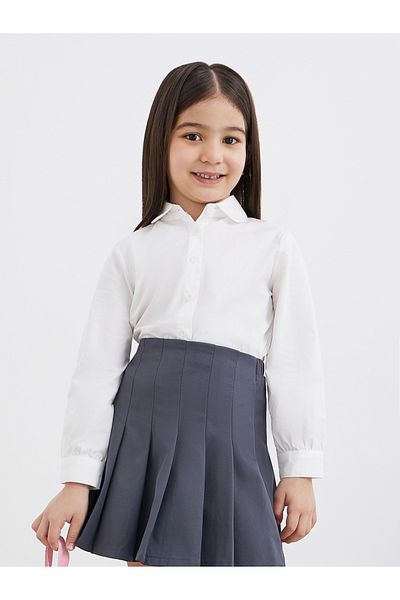 Styli Girls Off White Peter Pan Collar Shirt