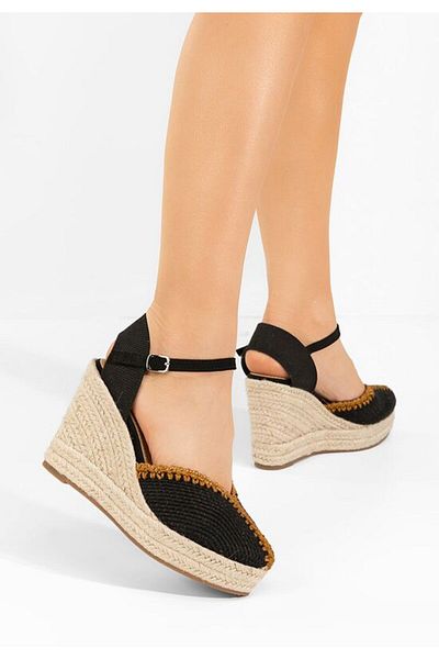 B T Shoes Black Marrilu platform espadrilles