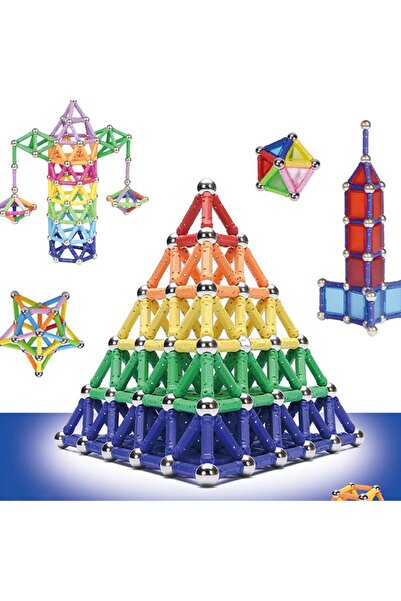 PROCART Set de construcții magnetice 3D, joc educativ, 230 de piese multicolore, 6 ani+