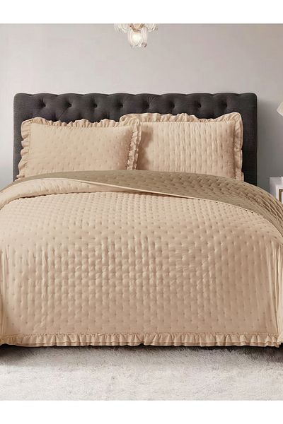 Naturel Collection Double Sided Ruffle Bedspread Set 240X260Cm