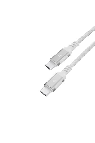 Powerology 60W USB-C to USB-C V2.0 Aluminum Plug Nylon Braided Cable 1.2 Meter