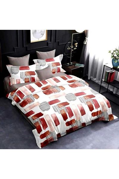 Ralex Economic Package Double Bed Linen Finet 6 Pieces with Fitted Sheet + 2 Quilted Pillows 50 x 70 cm +