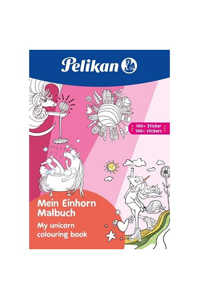 Pelikan Carte de colorat A4 „Unicornul meu”, culori asortate, material hârtie, 48 de pagini, include 100 de autocolante